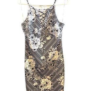 Floral Black and White Dress